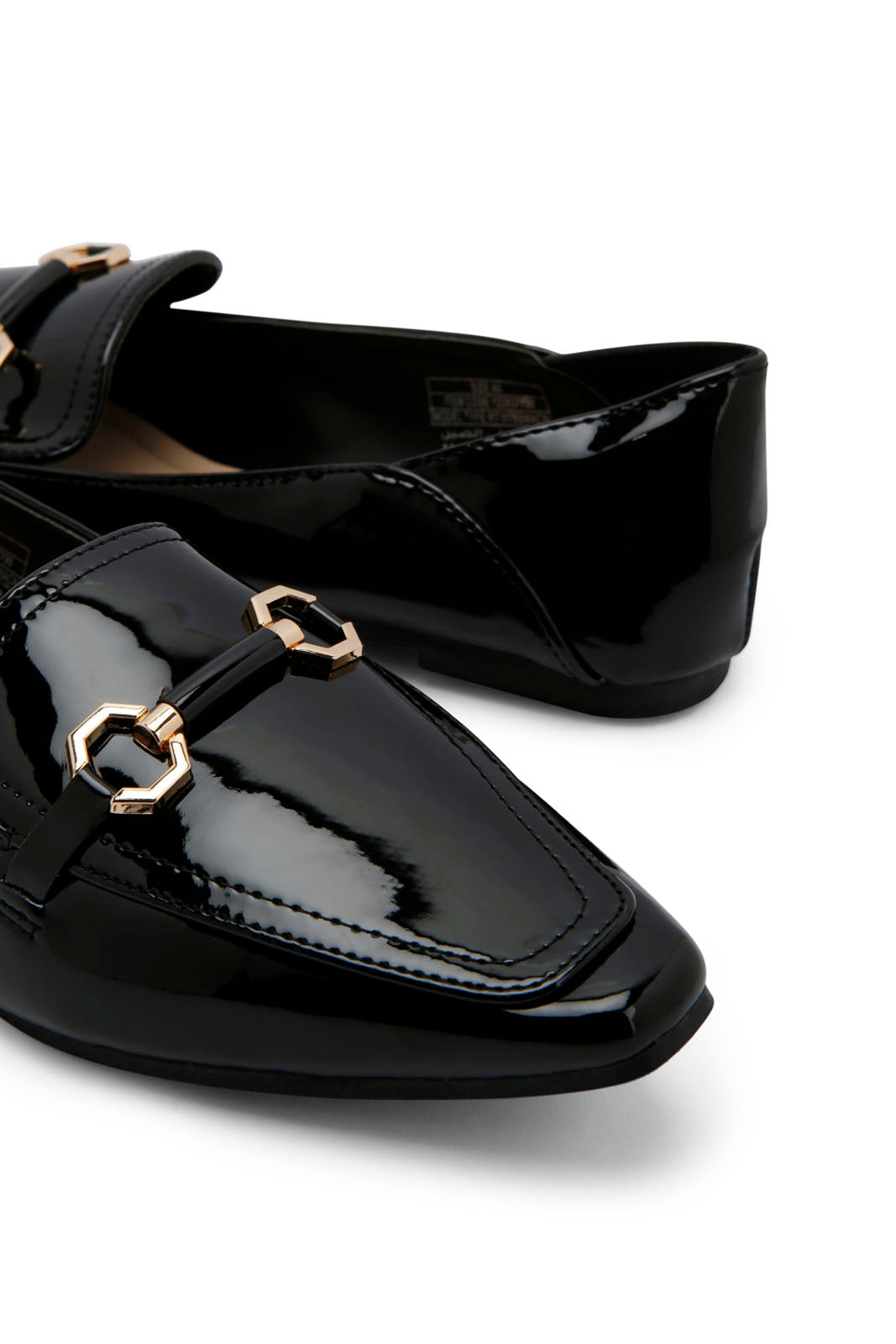 Redtag-Black-Patent-Loafer-With-Covered-Trim-Category:Shoes,-Colour:Black,-Deals:New-In,-Dept:Ladieswear,-Filter:Women's-Footwear,-New-In-Women-FOO,-Non-Sale,-Section:Women,-W22B,-Women-Shoes-Women's-