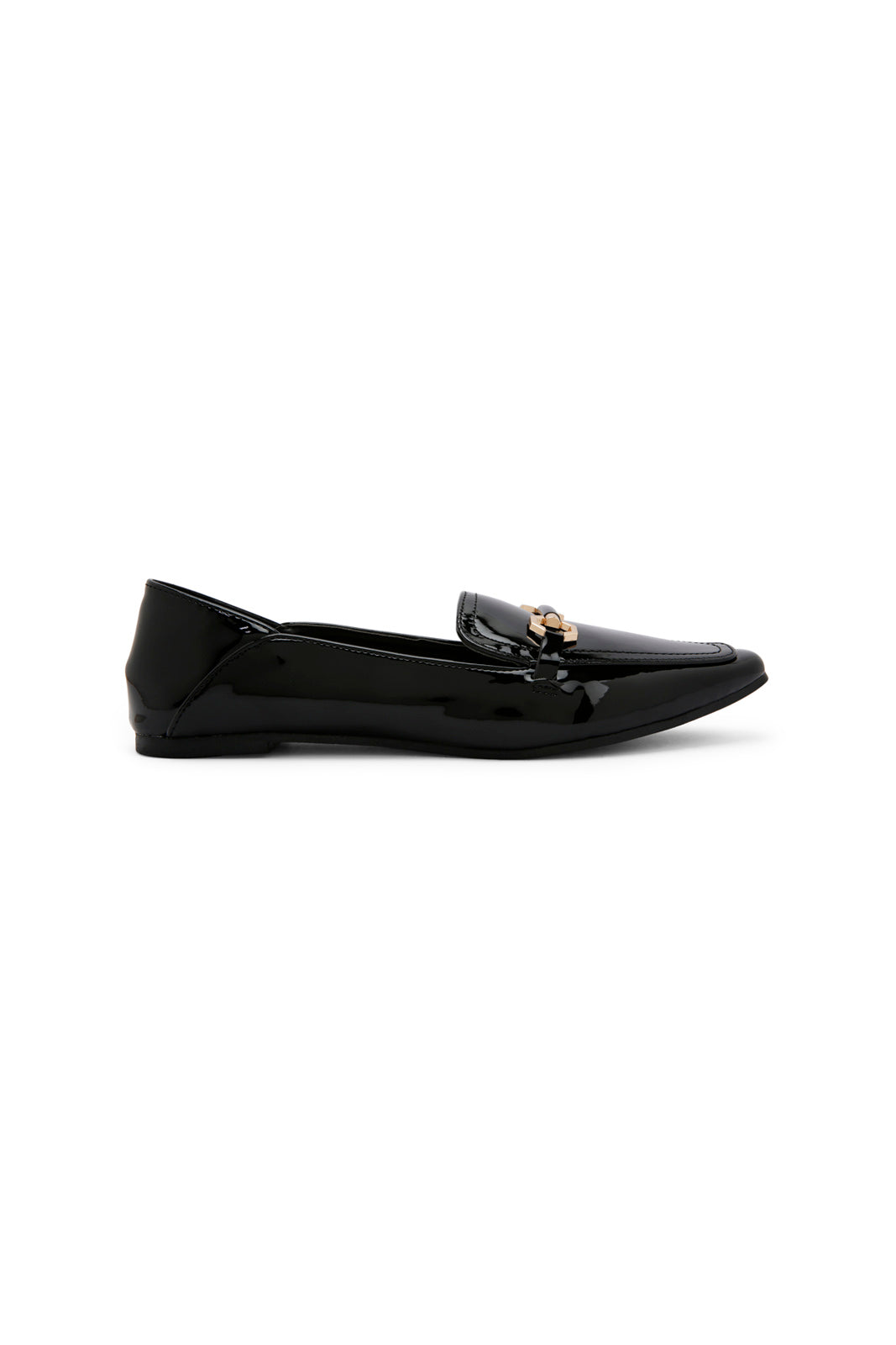 Redtag-Black-Patent-Loafer-With-Covered-Trim-Category:Shoes,-Colour:Black,-Deals:New-In,-Dept:Ladieswear,-Filter:Women's-Footwear,-New-In-Women-FOO,-Non-Sale,-Section:Women,-W22B,-Women-Shoes-Women's-