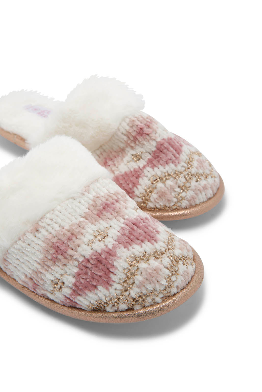 Redtag-Pink-Chenille-Slipper-Category:Slippers,-Colour:Pink,-Deals:New-In,-Dept:Ladieswear,-Filter:Women's-Footwear,-New-In-Women-FOO,-Non-Sale,-Section:Women,-W22B,-Women-Slippers-Women's-