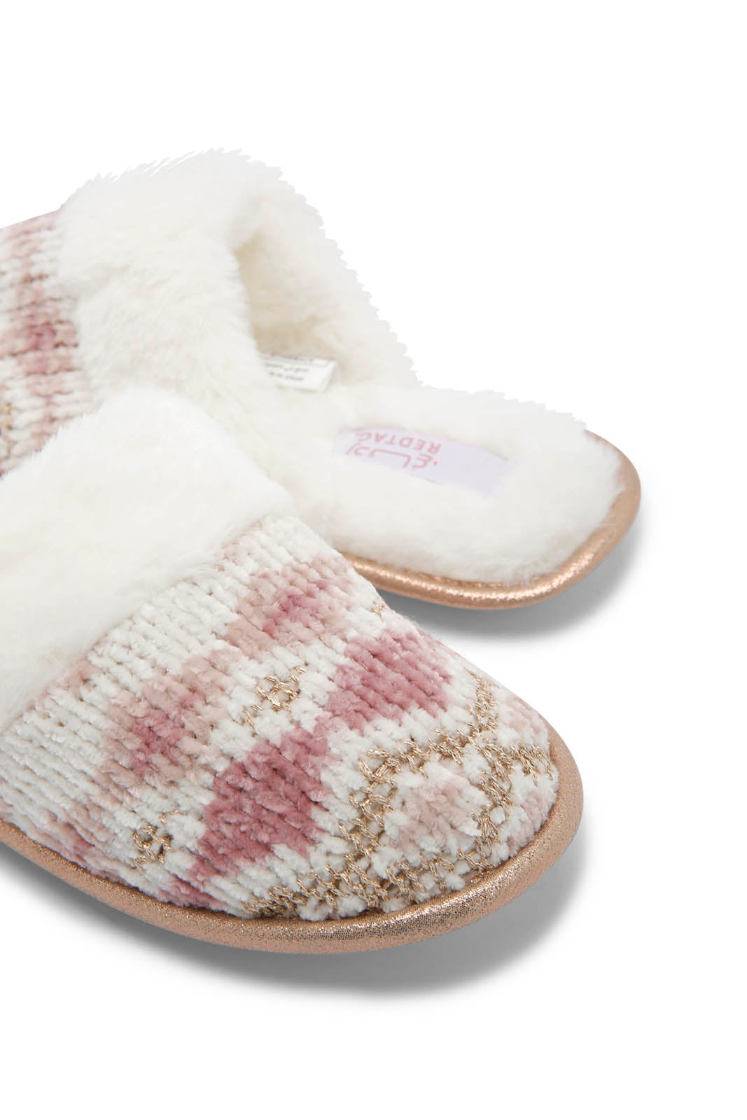 Redtag-Pink-Chenille-Slipper-Category:Slippers,-Colour:Pink,-Deals:New-In,-Dept:Ladieswear,-Filter:Women's-Footwear,-New-In-Women-FOO,-Non-Sale,-Section:Women,-W22B,-Women-Slippers-Women's-
