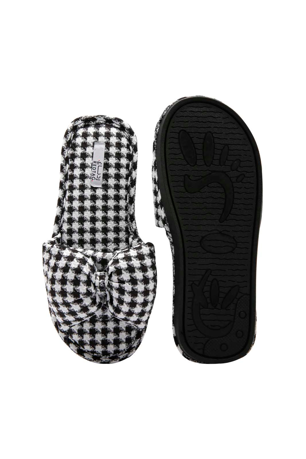 Redtag-Assorted-Houndstooth-Slipper-Category:Slippers,-Colour:Assorted,-Deals:New-In,-Dept:Ladieswear,-Filter:Women's-Footwear,-New-In-Women-FOO,-Non-Sale,-Section:Women,-W22B,-Women-Slippers-Women's-