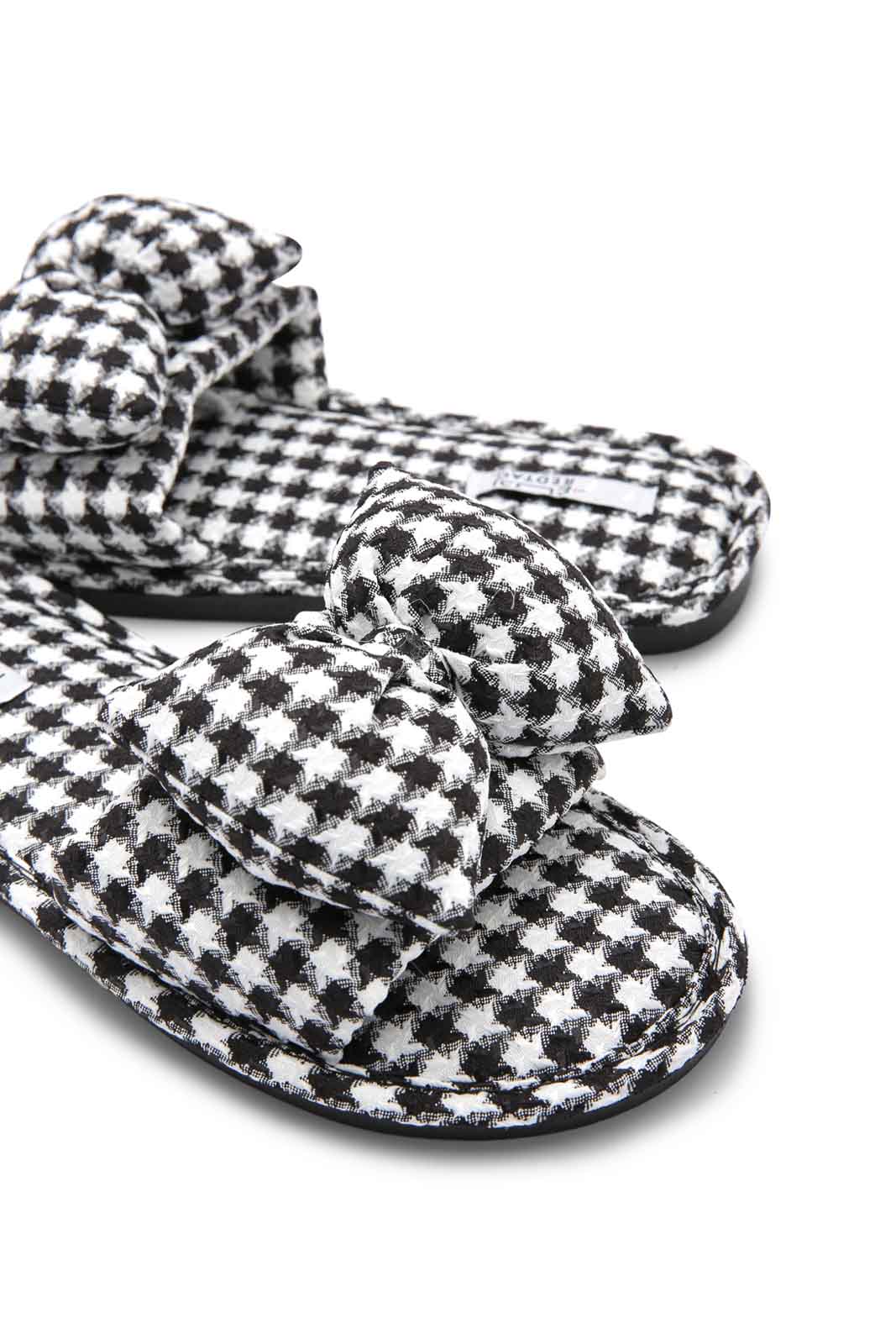 Redtag-Assorted-Houndstooth-Slipper-Category:Slippers,-Colour:Assorted,-Deals:New-In,-Dept:Ladieswear,-Filter:Women's-Footwear,-New-In-Women-FOO,-Non-Sale,-Section:Women,-W22B,-Women-Slippers-Women's-