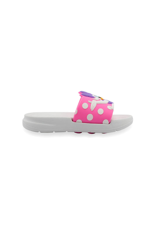 Redtag-White-Minnie-&-Daisy-Character-Slide-Category:Flip-Flops,-CHR,-Colour:White,-Deals:New-In,-Dept:Girls,-Filter:Girls-Footwear-(3-to-5-Yrs),-GIR-Flip-Flops,-New-In-GIR-FOO,-Non-Sale,-Section:Girls-(0-to-14Yrs),-W22B-Girls-3 to 5 Years