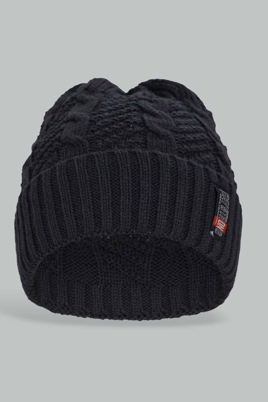 Redtag-Navy-And-Grey-Knitted-Cap-Set-Of-2-0,-Category:0,-Colour:Assorted,-Filter:Men's-Accessories,-New-In,-New-In-Men-ACC,-Non-Sale,-Section:Men,-W22A-Men's-