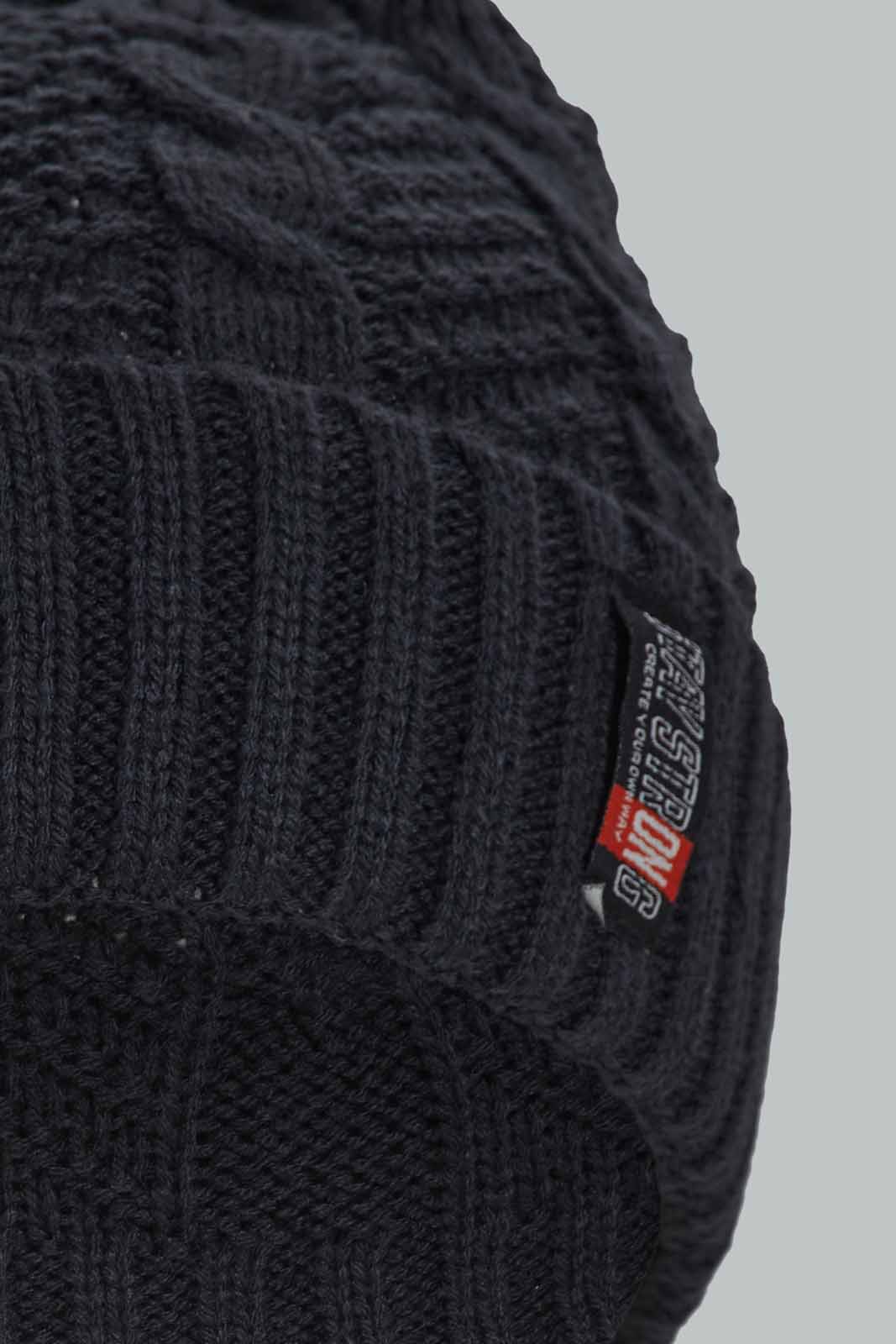 Redtag-Navy-And-Grey-Knitted-Cap-Set-Of-2-0,-Category:0,-Colour:Assorted,-Filter:Men's-Accessories,-New-In,-New-In-Men-ACC,-Non-Sale,-Section:Men,-W22A-Men's-