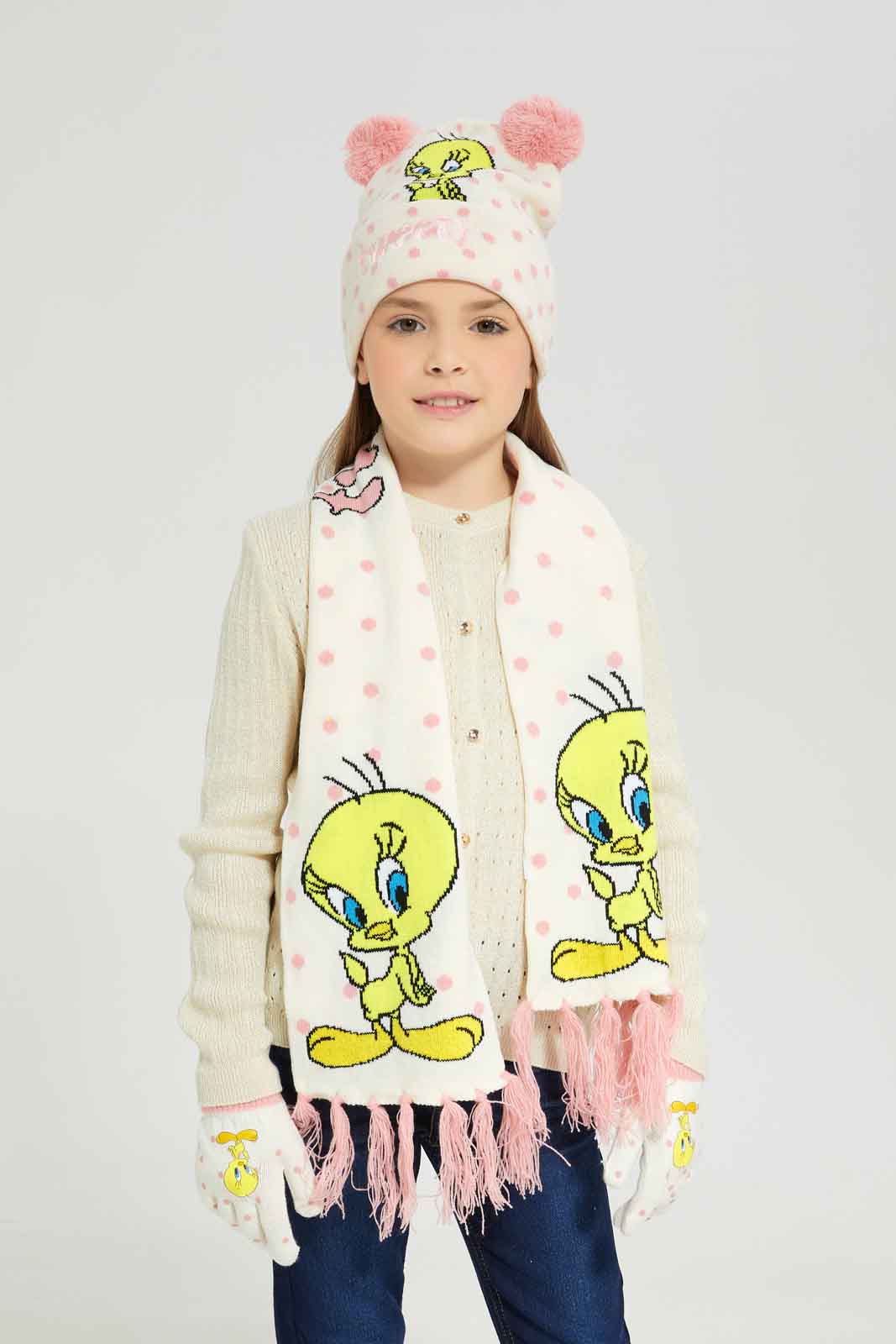 Redtag-Multicolour-Tweety-Set-Of-3-Scarf-Set-Category:Scarves,-CHR,-Colour:Na,-Dept:Girls,-Filter:Girls-Accessories,-GIR-Scarves,-New-In,-New-In-GIR-ACC,-Non-Sale,-Section:Girls-(0-to-14Yrs),-W22B-Girls-