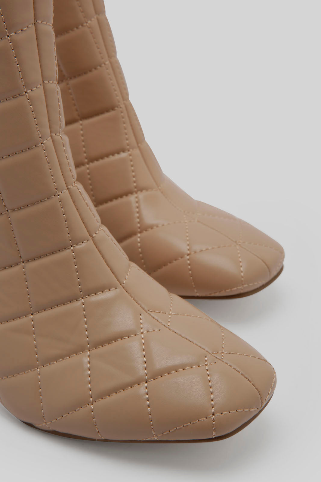 Redtag-Beige-Quilt-Block-Heel-Boot-Category:Boots,-Colour:Beige,-Deals:New-In,-Dept:Ladieswear,-Filter:Women's-Footwear,-New-In-Women-FOO,-Non-Sale,-Section:Women,-W22B,-Women-Boots-Women's-