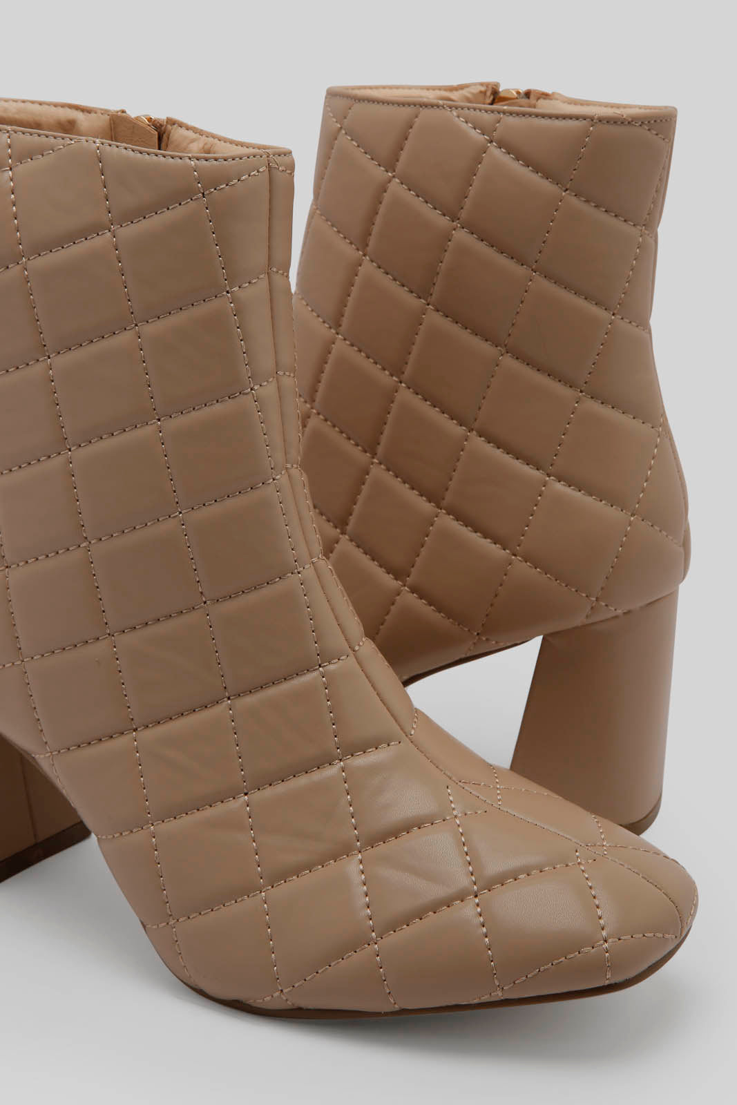 Redtag-Beige-Quilt-Block-Heel-Boot-Category:Boots,-Colour:Beige,-Deals:New-In,-Dept:Ladieswear,-Filter:Women's-Footwear,-New-In-Women-FOO,-Non-Sale,-Section:Women,-W22B,-Women-Boots-Women's-
