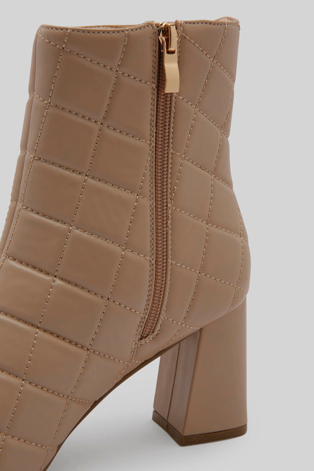 Redtag-Beige-Quilt-Block-Heel-Boot-Category:Boots,-Colour:Beige,-Deals:New-In,-Dept:Ladieswear,-Filter:Women's-Footwear,-New-In-Women-FOO,-Non-Sale,-Section:Women,-W22B,-Women-Boots-Women's-