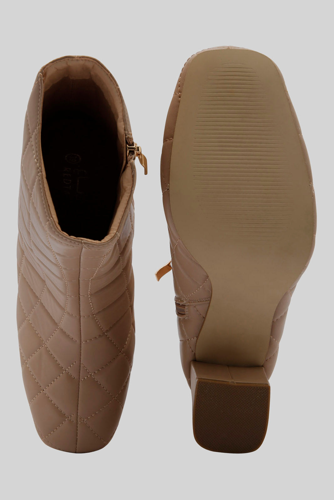 Redtag-Beige-Quilt-Block-Heel-Boot-Category:Boots,-Colour:Beige,-Deals:New-In,-Dept:Ladieswear,-Filter:Women's-Footwear,-New-In-Women-FOO,-Non-Sale,-Section:Women,-W22B,-Women-Boots-Women's-