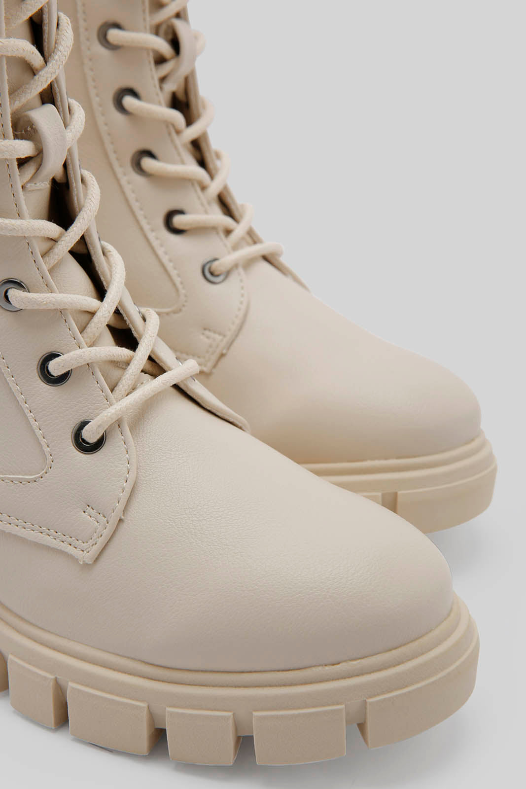 Redtag-Ivory-Lace-Up-Combat-Boot-Category:Boots,-Colour:Ivory,-Deals:New-In,-Dept:Ladieswear,-Filter:Women's-Footwear,-New-In-Women-FOO,-Non-Sale,-Section:Women,-W22B,-Women-Boots-Women's-