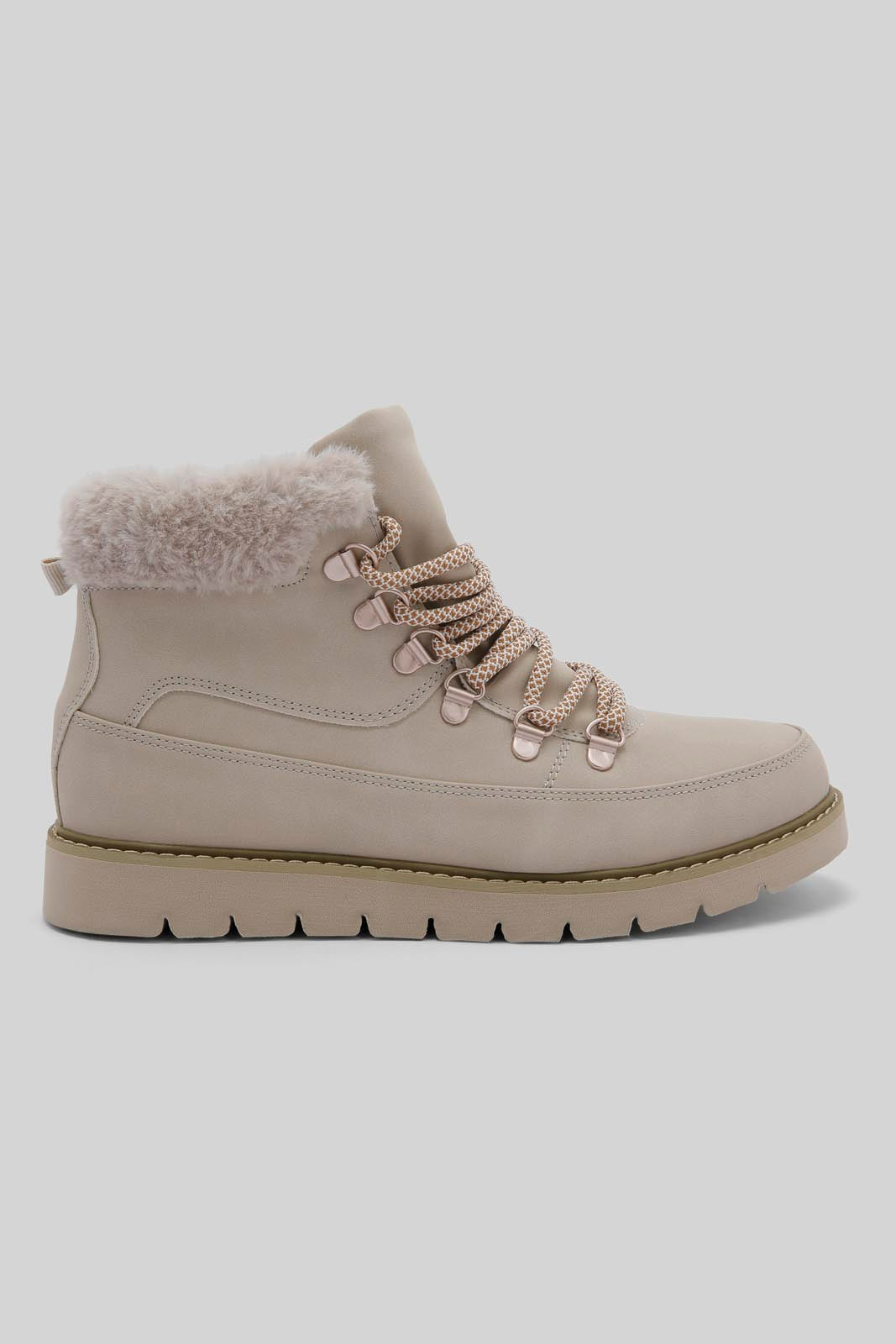 Redtag-Beige-Fur-Trim-Hiking-Boot-Category:Boots,-Colour:Beige,-Deals:New-In,-Dept:Ladieswear,-Filter:Women's-Footwear,-New-In-Women-FOO,-Non-Sale,-Section:Women,-W22B,-Women-Boots-Women's-