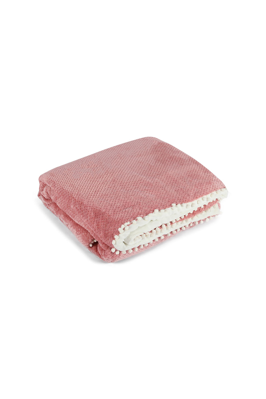 Redtag-Pink-3-Pc-Textured-Fur-Comforter-With-Pompom-(King-Size)-Category:Comforters,-Colour:Pink,-Deals:New-In,-Dept:Home,-Filter:Home-Bedroom,-HMW-BED-Comforters,-New-In-HMW-BED,-Non-Sale,-S23A,-Section:Homewares-Home-Bedroom-
