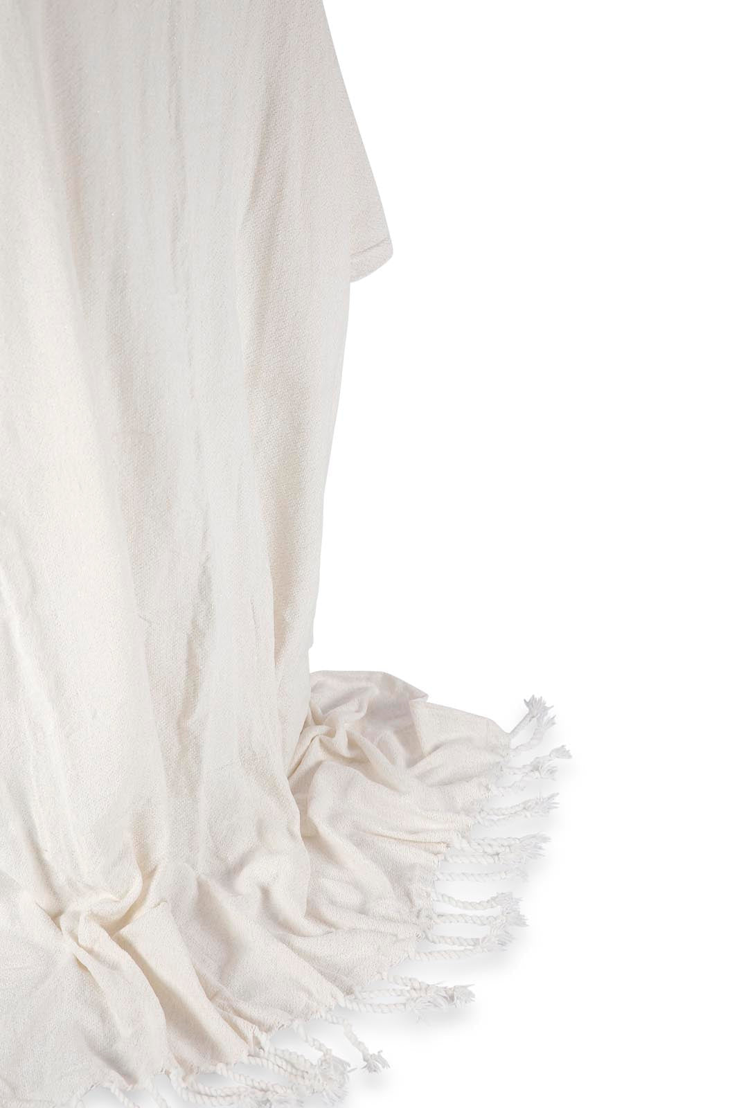 Redtag-Ivory-Chenille-Throw-With-Gold-Metallic-Yarn-Category:Throws,-Colour:Ivory,-Deals:New-In,-Dept:Home,-Filter:Home-Bedroom,-HMW-BED-Throws,-New-In-HMW-BED,-Non-Sale,-Section:Homewares,-W22B-Home-Bedroom-