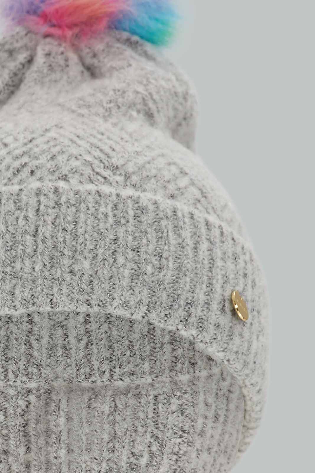 Redtag-Grey-Embelished-Knitted-Cap-Category:Knitted-Accessories,-Colour:Grey,-Filter:Women's-Accessories,-New-In,-New-In-Women-ACC,-Non-Sale,-Section:Women,-W22A,-Women-Knitted-Accessories-Women-