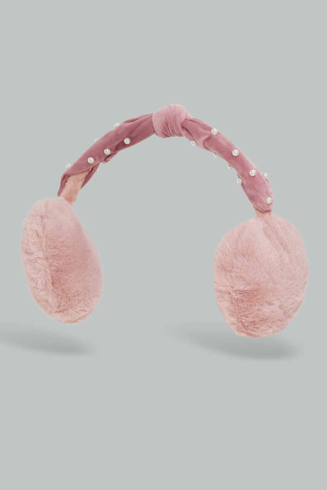 Redtag-Pink-Embelished-Earmuff-Category:Knitted-Accessories,-Colour:Pink,-Dept:Ladieswear,-Filter:Women's-Accessories,-New-In,-New-In-Women-ACC,-Non-Sale,-Section:Women,-W22B,-Women-Knitted-Accessories-Women-