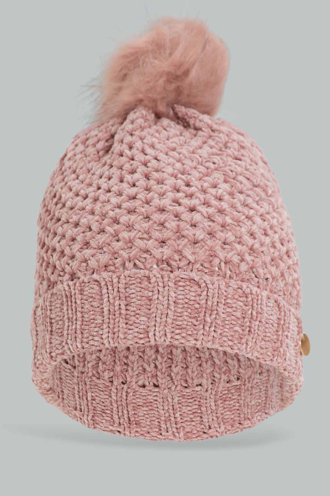 Redtag-White-&-Beige-Embellished-Set-Of-2-Knitted-Cap-Category:Knitted-Accessories,-Colour:Assorted,-Dept:Ladieswear,-Filter:Women's-Accessories,-New-In,-New-In-Women-ACC,-Non-Sale,-Section:Women,-W22A,-Women-Knitted-Accessories-Women-