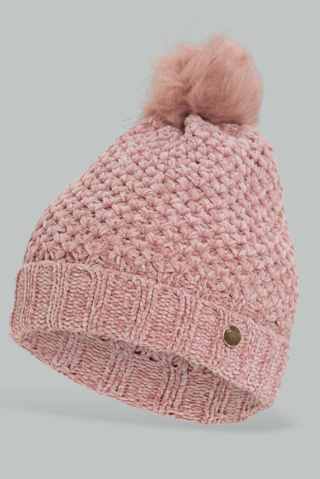 Redtag-White-&-Beige-Embellished-Set-Of-2-Knitted-Cap-Category:Knitted-Accessories,-Colour:Assorted,-Dept:Ladieswear,-Filter:Women's-Accessories,-New-In,-New-In-Women-ACC,-Non-Sale,-Section:Women,-W22A,-Women-Knitted-Accessories-Women-