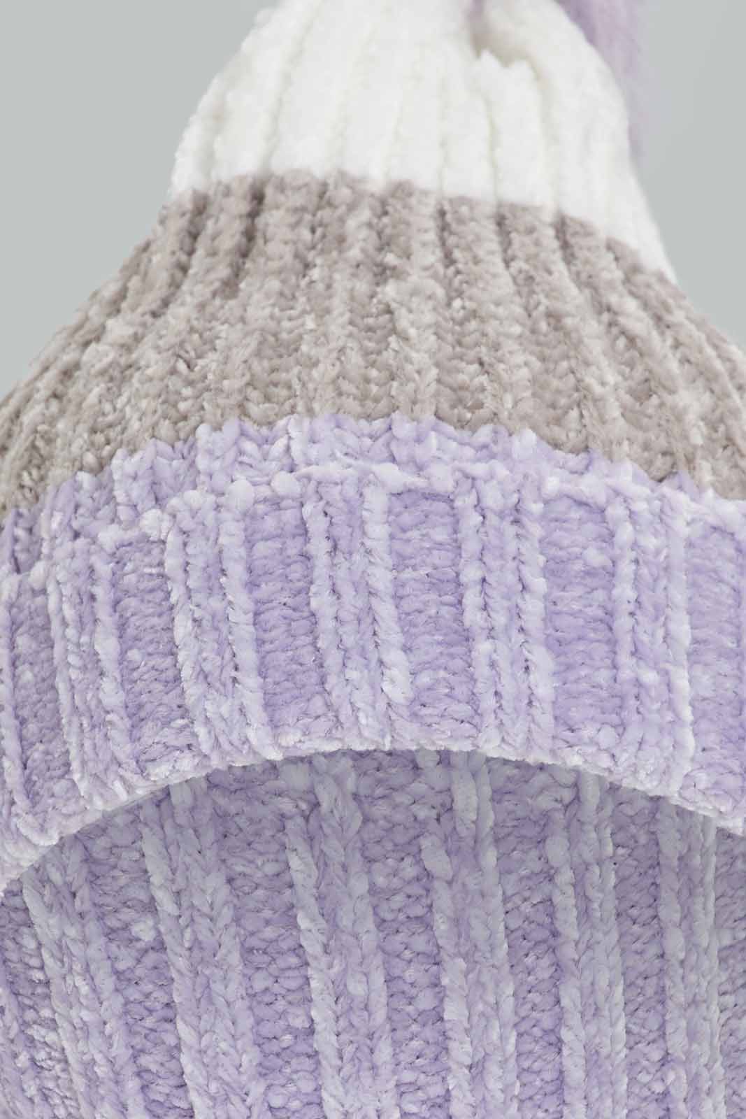 Redtag-Grey-Pom-Pom-Embellished-Knitted-Cap-Category:Knitted-Accessories,-Colour:Grey,-Dept:Ladieswear,-Filter:Women's-Accessories,-New-In,-New-In-Women-ACC,-Non-Sale,-Section:Women,-W22A,-Women-Knitted-Accessories-Women-