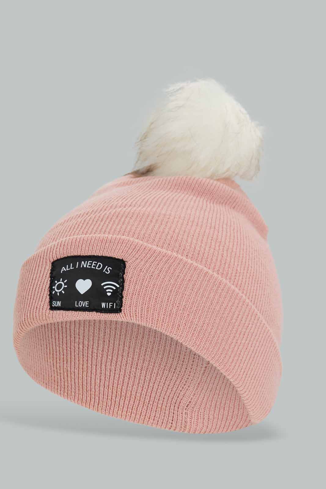 Redtag-Multi-Color-Pom-Pom-Embellished-Set-Of-3-Knitted-Cap-Category:Knitted-Accessories,-Colour:Assorted,-Dept:Ladieswear,-Filter:Women's-Accessories,-New-In,-New-In-Women-ACC,-Non-Sale,-Section:Women,-W22A,-Women-Knitted-Accessories-Women-