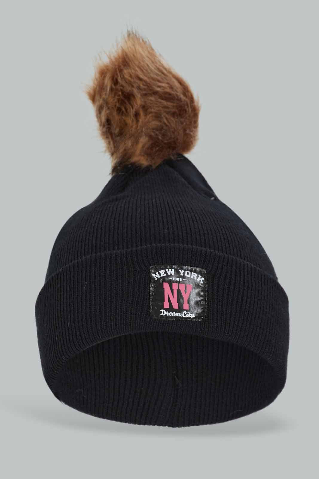 Redtag-Multi-Color-Pom-Pom-Embellished-Set-Of-3-Knitted-Cap-Category:Knitted-Accessories,-Colour:Assorted,-Dept:Ladieswear,-Filter:Women's-Accessories,-New-In,-New-In-Women-ACC,-Non-Sale,-Section:Women,-W22A,-Women-Knitted-Accessories-Women-