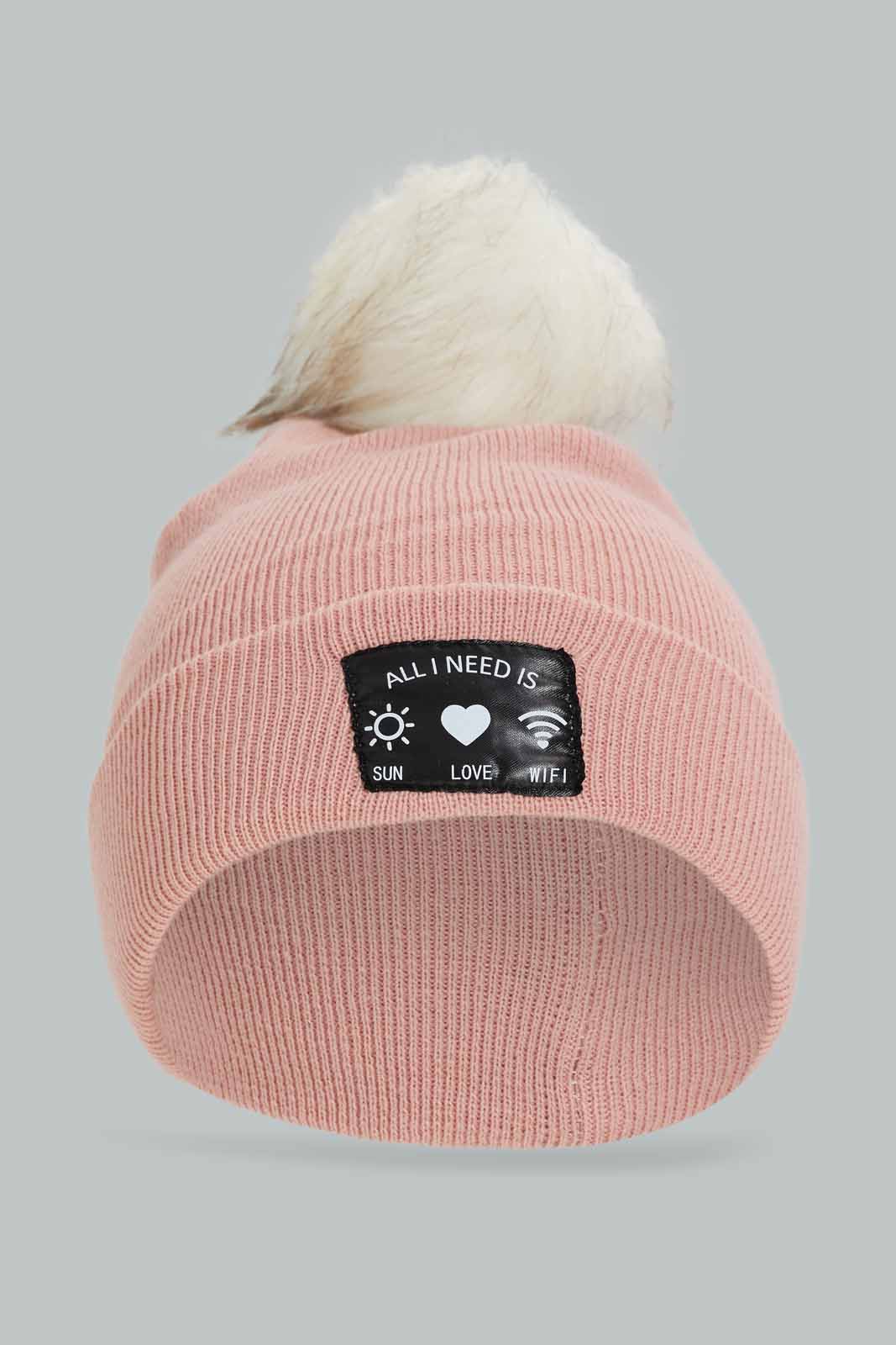 Redtag-Multi-Color-Pom-Pom-Embellished-Set-Of-3-Knitted-Cap-Category:Knitted-Accessories,-Colour:Assorted,-Dept:Ladieswear,-Filter:Women's-Accessories,-New-In,-New-In-Women-ACC,-Non-Sale,-Section:Women,-W22A,-Women-Knitted-Accessories-Women-