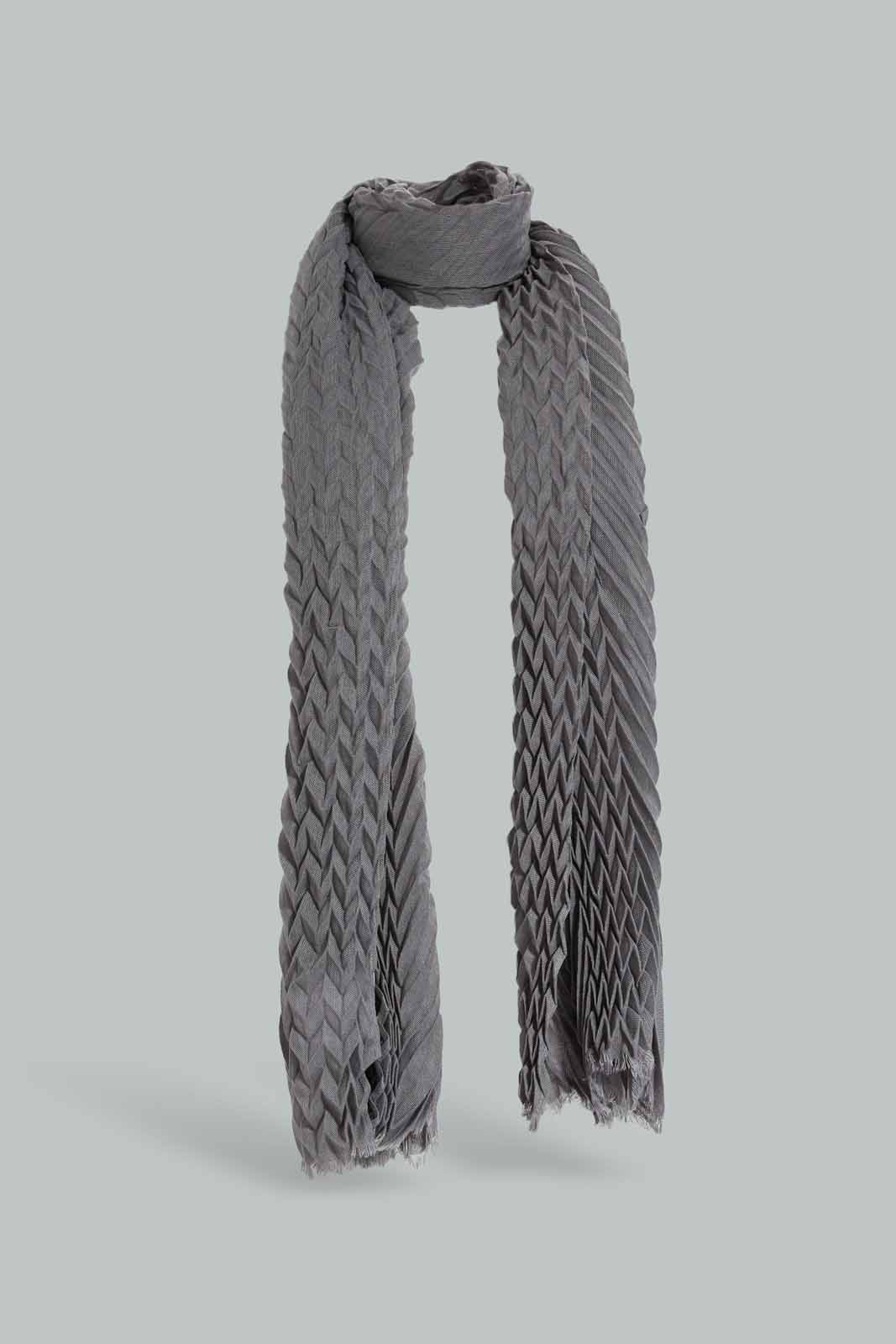 Redtag-Grey-Color-Embellished-Knitted-Scarfs-Category:Scarves,-Colour:Grey,-Filter:Women's-Accessories,-New-In,-New-In-Women-ACC,-Non-Sale,-Section:Women,-W22A,-Women-Scarves-Women-