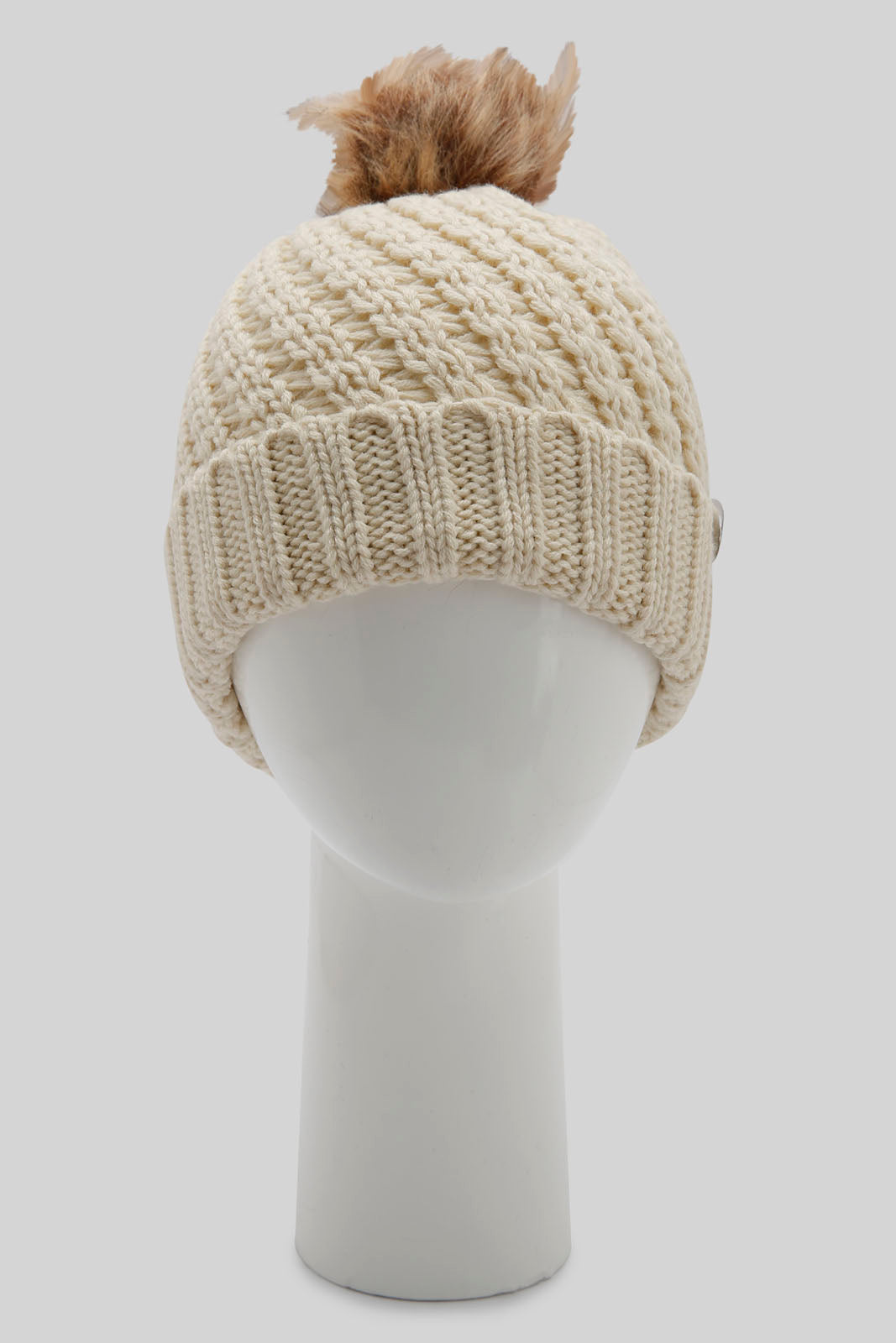 Redtag-Maroon-And-Beige-Embellished-Set-Of-2-Knitted-Cap-Category:Knitted-Accessories,-Colour:Assorted,-Filter:Women's-Accessories,-New-In,-New-In-Women-ACC,-Non-Sale,-Section:Women,-W22B,-Women-Knitted-Accessories-Women-