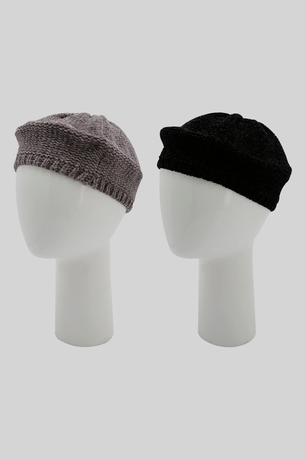 Redtag-Black-And-Grey-Embellished-Set-Of-2-Knitted-Cap-Category:Knitted-Accessories,-Colour:Assorted,-Filter:Women's-Accessories,-New-In,-New-In-Women-ACC,-Non-Sale,-Section:Women,-W22B,-Women-Knitted-Accessories-Women-