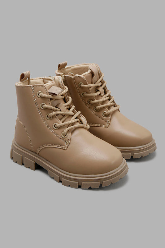 Redtag-Cream-Chukka-Boots-Category:Boots,-Colour:Cream,-Deals:New-In,-Dept:Girls,-Filter:Girls-Footwear-(3-to-5-Yrs),-GIR-Boots,-New-In-GIR-FOO,-Non-Sale,-Section:Boys-(0-to-14Yrs),-W22B-Girls-3 to 5 Years