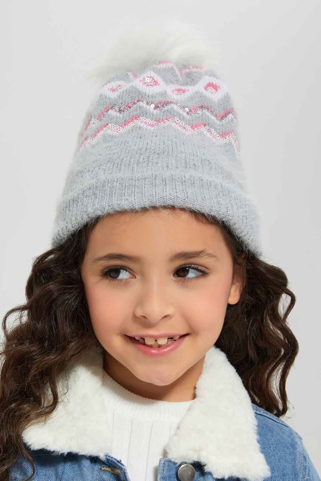 Redtag-Multi-Colour-Embellished-Set-Of-2-Knitted-Cap-&-Gloves-Category:Knitted-Accessories,-Colour:Assorted,-Filter:Girls-Accessories,-GSR-Knitted-Accessories,-New-In,-New-In-GIR-ACC,-Non-Sale,-Section:Girls-(0-to-14Yrs),-W22B-Girls-