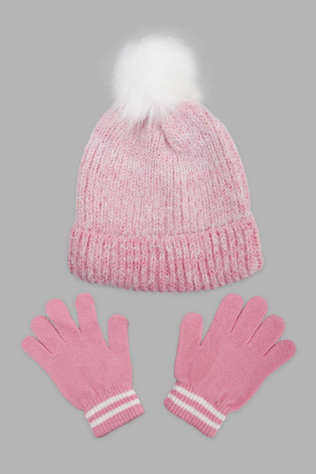 Redtag-Multi-Colour-Embellished-Set-Of-2-Knitted-Cap-&-Gloves-Category:Knitted-Accessories,-Colour:Assorted,-Filter:Girls-Accessories,-GSR-Knitted-Accessories,-New-In,-New-In-GIR-ACC,-Non-Sale,-Section:Girls-(0-to-14Yrs),-W22B-Girls-