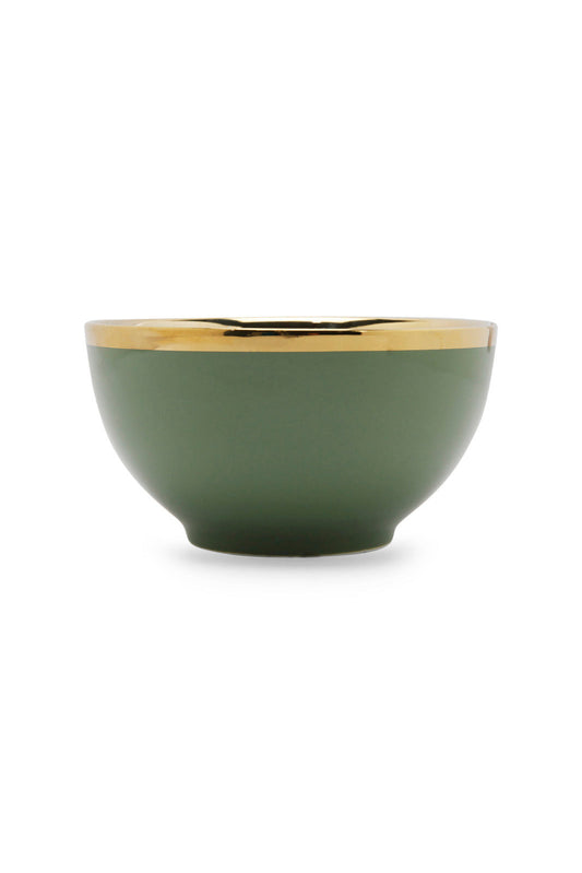 Redtag-Green-Bowl-With-Gold-Rim-Category:Bowls,-Colour:Green,-Deals:New-In,-Dept:Home,-Filter:Home-Dining,-HMW-DIN-Crockery,-New-In-HMW-DIN,-Non-Sale,-Section:Homewares,-W22A-Home-Dining-