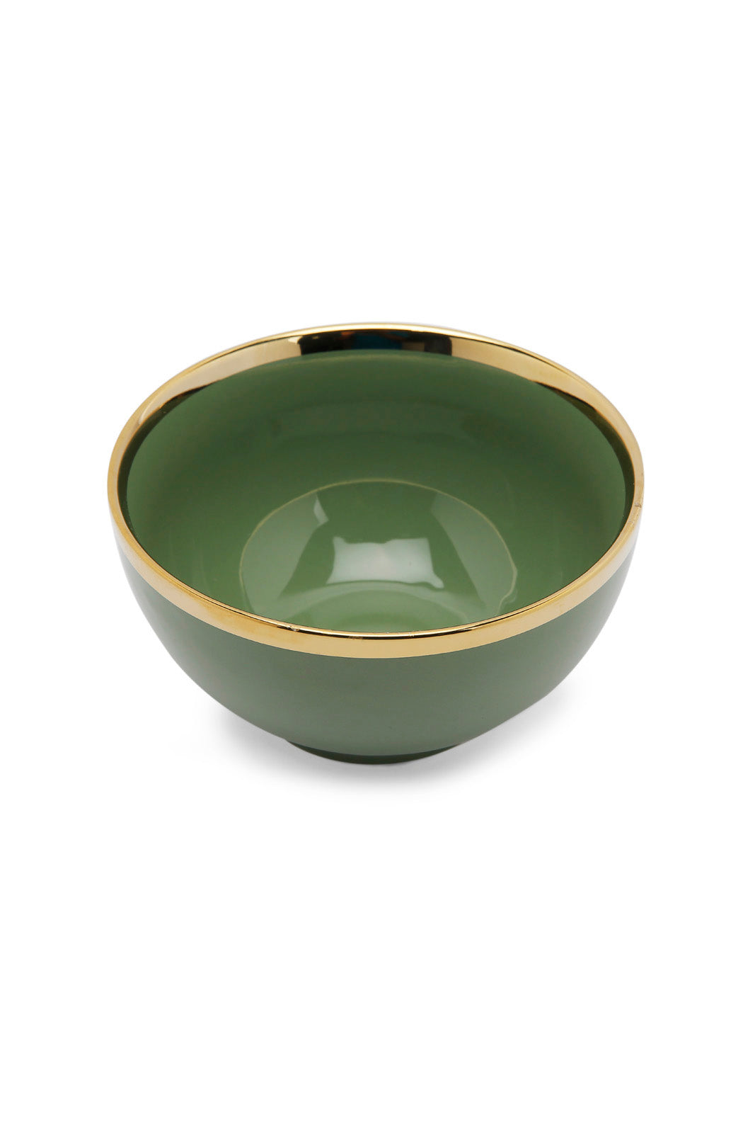 Redtag-Green-Bowl-With-Gold-Rim-Category:Bowls,-Colour:Green,-Deals:New-In,-Dept:Home,-Filter:Home-Dining,-HMW-DIN-Crockery,-New-In-HMW-DIN,-Non-Sale,-Section:Homewares,-W22A-Home-Dining-
