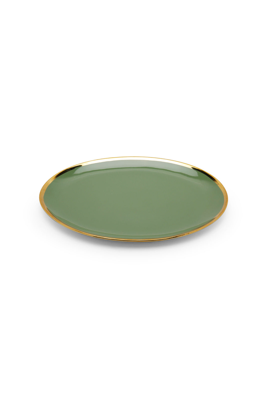 Redtag-Green-Oval-Platter-With-Gold-Rim-Category:Plates,-Colour:Green,-Deals:New-In,-Dept:Home,-Filter:Home-Dining,-HMW-DIN-Crockery,-New-In-HMW-DIN,-Non-Sale,-Section:Homewares,-W22A-Home-Dining-