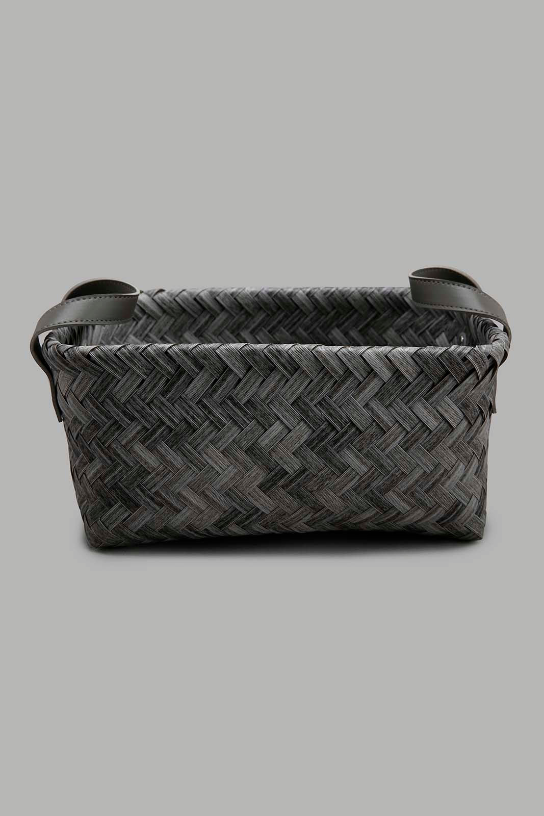 Redtag-Grey-Rectangle-Laundry-Basket-(Medium)-Category:Laundry-Hampers,-Colour:Grey,-Deals:New-In,-Dept:Home,-Filter:Home-Bathroom,-HMW-BAC-Bath-Accessories,-New-In-HMW-BAC,-Non-Sale,-Section:Homewares,-W22B-Home-Bathroom-
