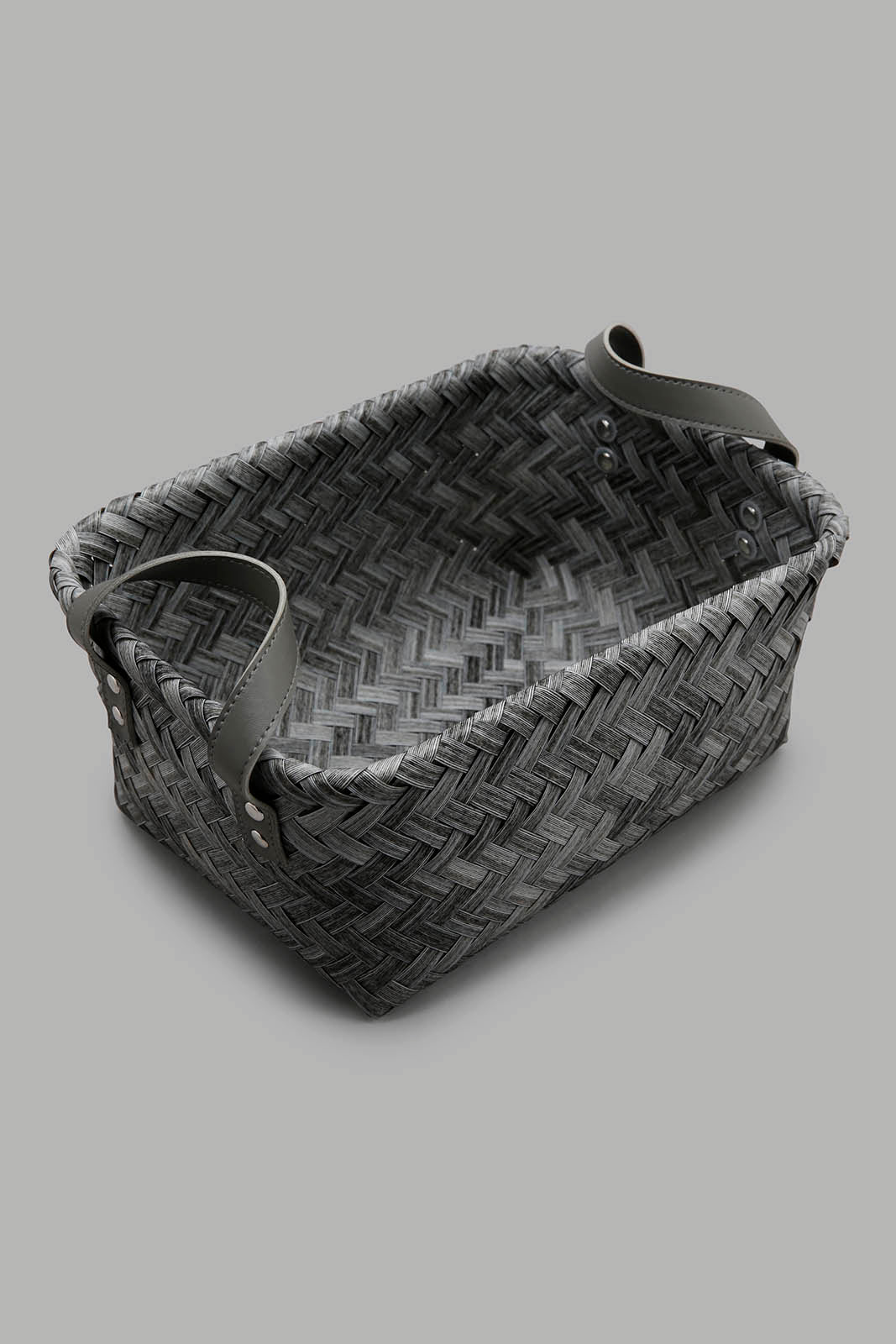 Redtag-Grey-Rectangle-Laundry-Basket-(Medium)-Category:Laundry-Hampers,-Colour:Grey,-Deals:New-In,-Dept:Home,-Filter:Home-Bathroom,-HMW-BAC-Bath-Accessories,-New-In-HMW-BAC,-Non-Sale,-Section:Homewares,-W22B-Home-Bathroom-