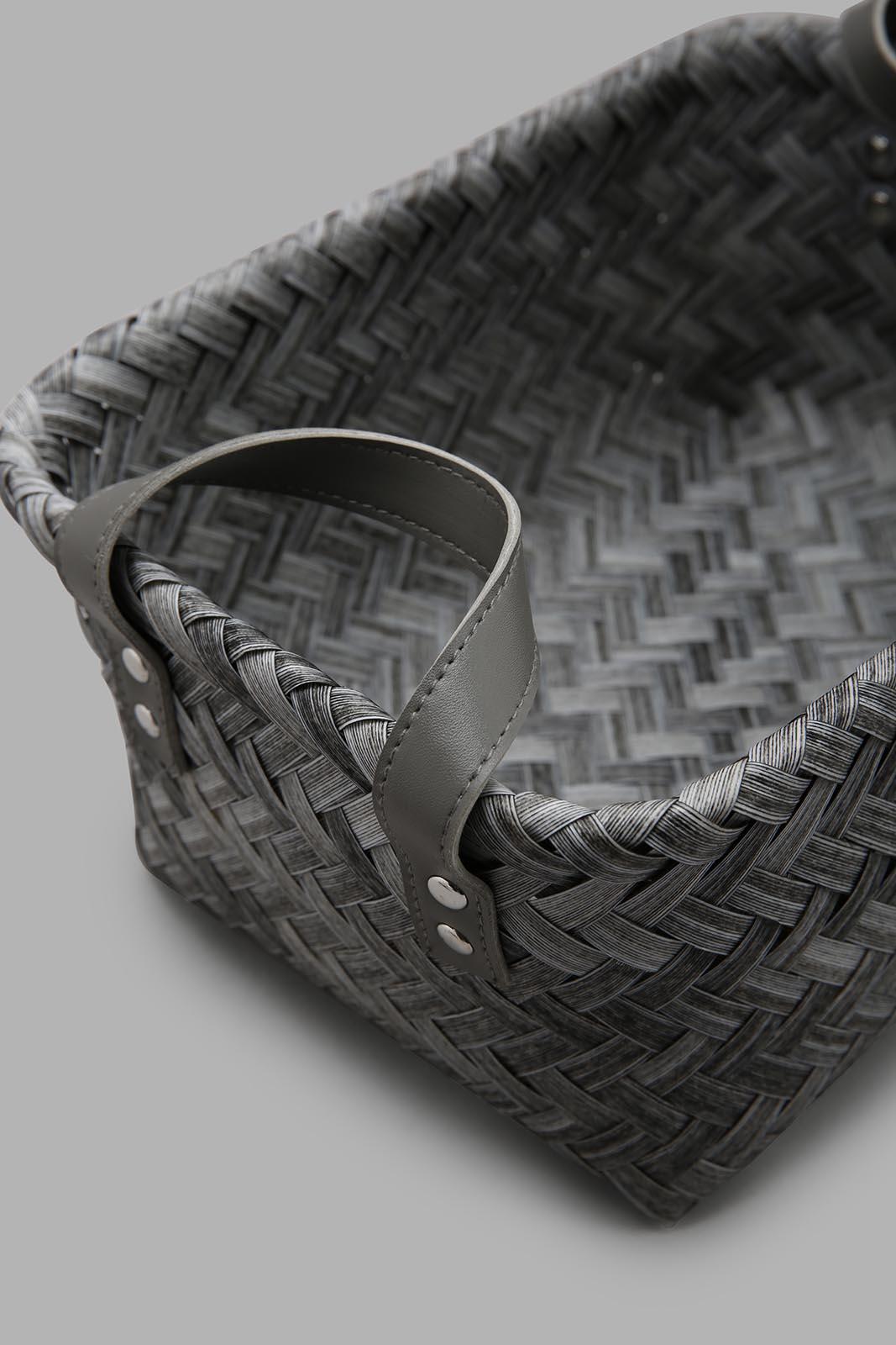 Redtag-Grey-Rectangle-Laundry-Basket-(Medium)-Category:Laundry-Hampers,-Colour:Grey,-Deals:New-In,-Dept:Home,-Filter:Home-Bathroom,-HMW-BAC-Bath-Accessories,-New-In-HMW-BAC,-Non-Sale,-Section:Homewares,-W22B-Home-Bathroom-