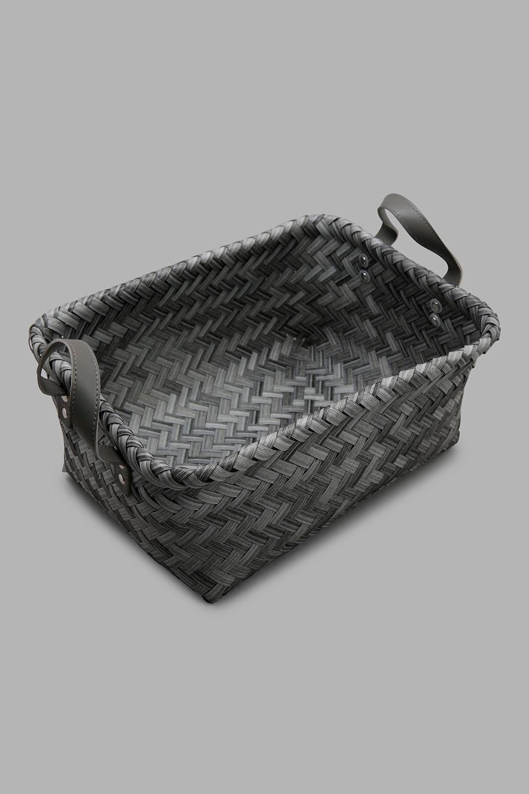 Redtag-Grey-Rectangle-Laundry-Basket-(Large)-Category:Laundry-Hampers,-Colour:Grey,-Deals:New-In,-Dept:Home,-Filter:Home-Bathroom,-HMW-BAC-Bath-Accessories,-New-In-HMW-BAC,-Non-Sale,-Section:Homewares,-W22B-Home-Bathroom-
