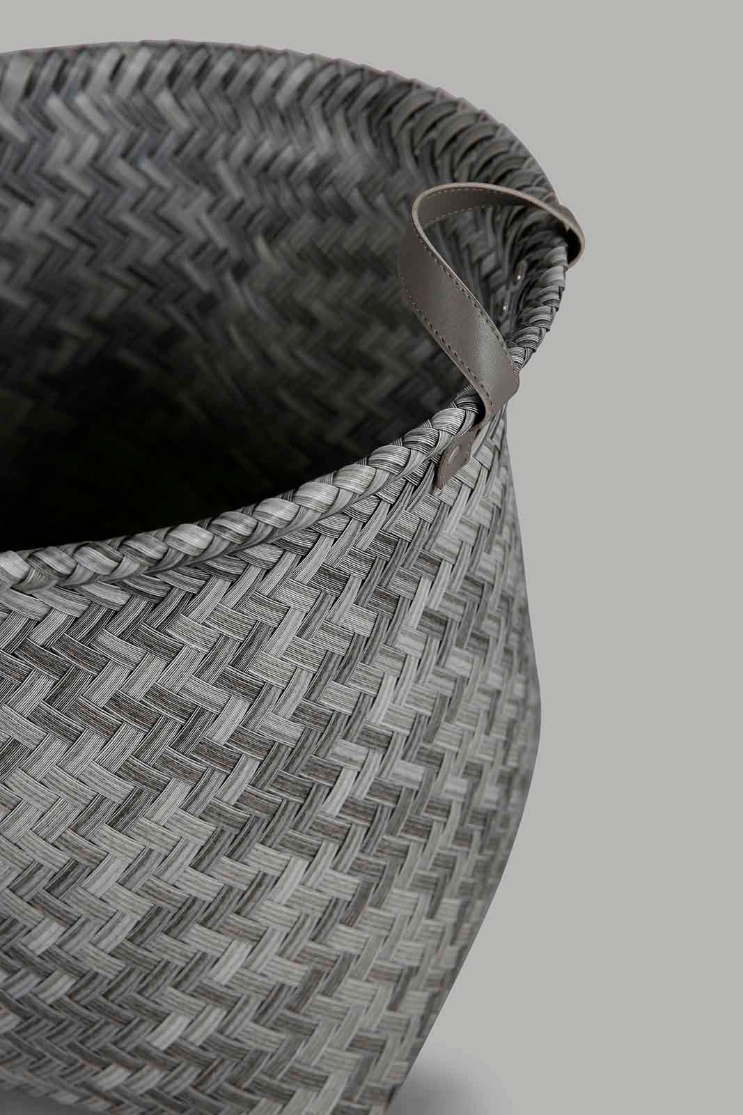 Redtag-Grey-Round-Laundry-Hamper-(Medium)-Category:Laundry-Hampers,-Colour:Grey,-Deals:New-In,-Dept:Home,-Filter:Home-Bathroom,-HMW-BAC-Bath-Accessories,-New-In-HMW-BAC,-Non-Sale,-Section:Homewares,-W22B-Home-Bathroom-