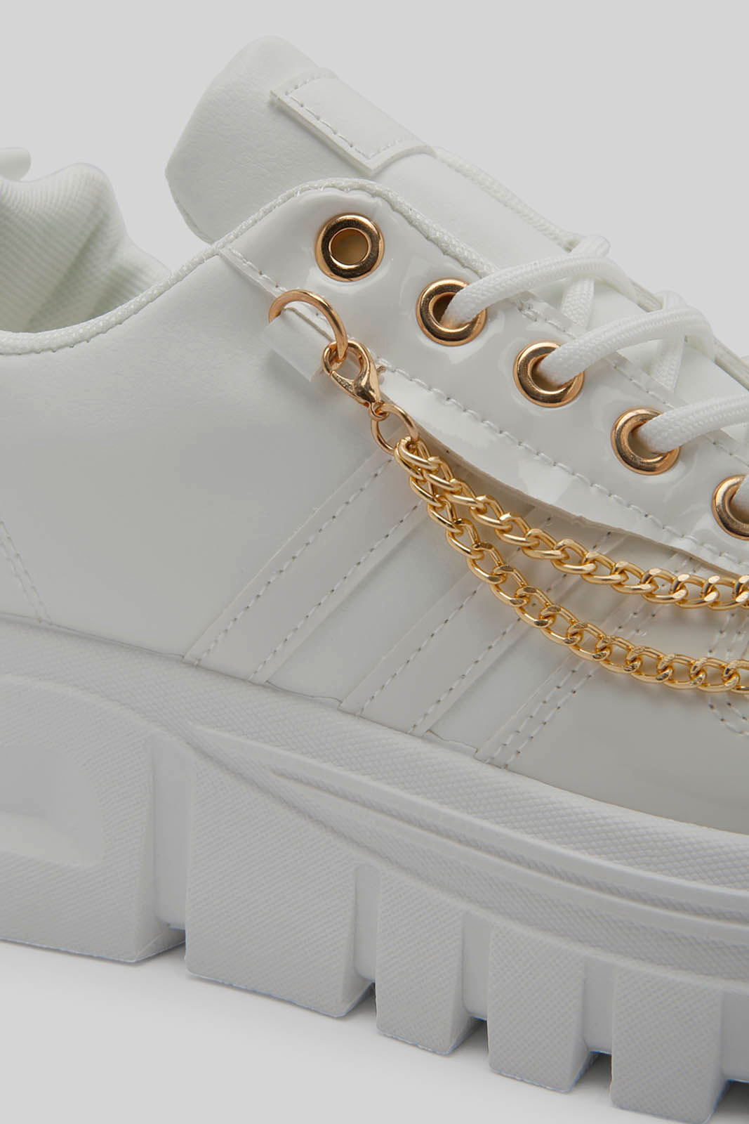 Redtag-White-Trainer-With-Chain-Trim-Category:Trainers,-Colour:White,-Deals:New-In,-Dept:Ladieswear,-Filter:Women's-Footwear,-New-In-Women-FOO,-Non-Sale,-Section:Women,-W22B,-Women-Trainers-Women's-