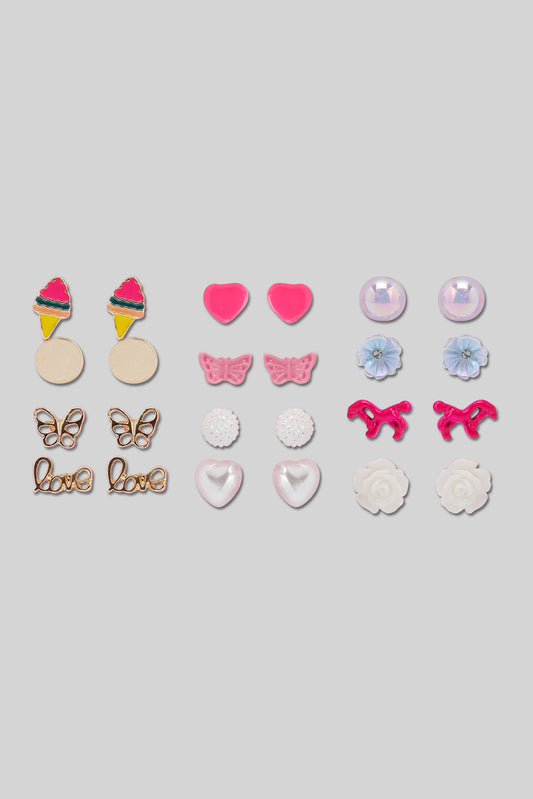 Redtag-Pink-S/12-Stud-Category:Jewellery,-Colour:Pink,-Filter:Girls-Accessories,-GIR-Jewellery,-New-In,-New-In-GIR-ACC,-Non-Sale,-Section:Girls-(0-to-14Yrs),-W22B-Girls-