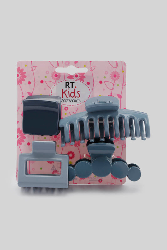 Redtag-S/4-Hair-Claw-Category:Hair-Accessories,-Colour:Assorted,-Filter:Girls-Accessories,-GIR-Hair-Accessories,-New-In,-New-In-GIR-ACC,-Non-Sale,-Section:Girls-(0-to-14Yrs),-W22B-Girls-