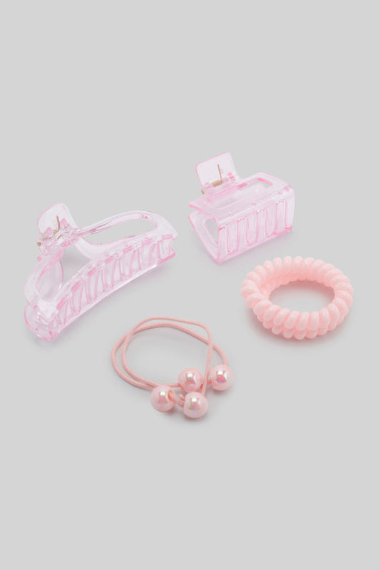 Redtag-S/2-Hair-Claw+S/4-Elastic-Band-Category:Hair-Accessories,-Colour:Assorted,-Filter:Girls-Accessories,-GIR-Hair-Accessories,-New-In,-New-In-GIR-ACC,-Non-Sale,-Section:Girls-(0-to-14Yrs),-W22B-Girls-