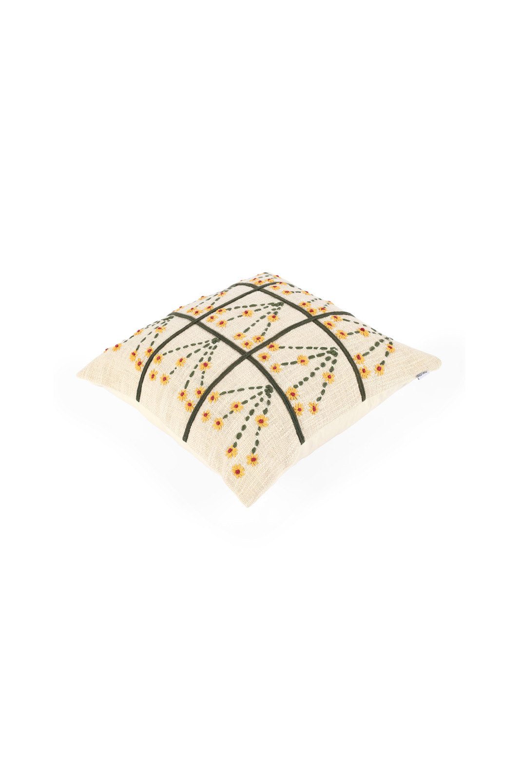 Redtag-Beige-Hand-Work-Embroidery-Cushion-Category:Cushions,-Colour:Beige,-Deals:New-In,-Dept:Home,-Filter:Home-Bedroom,-HMW-BED-Cushions,-New-In-HMW-BED,-Non-Sale,-Section:Homewares,-W22B-Home-Bedroom-
