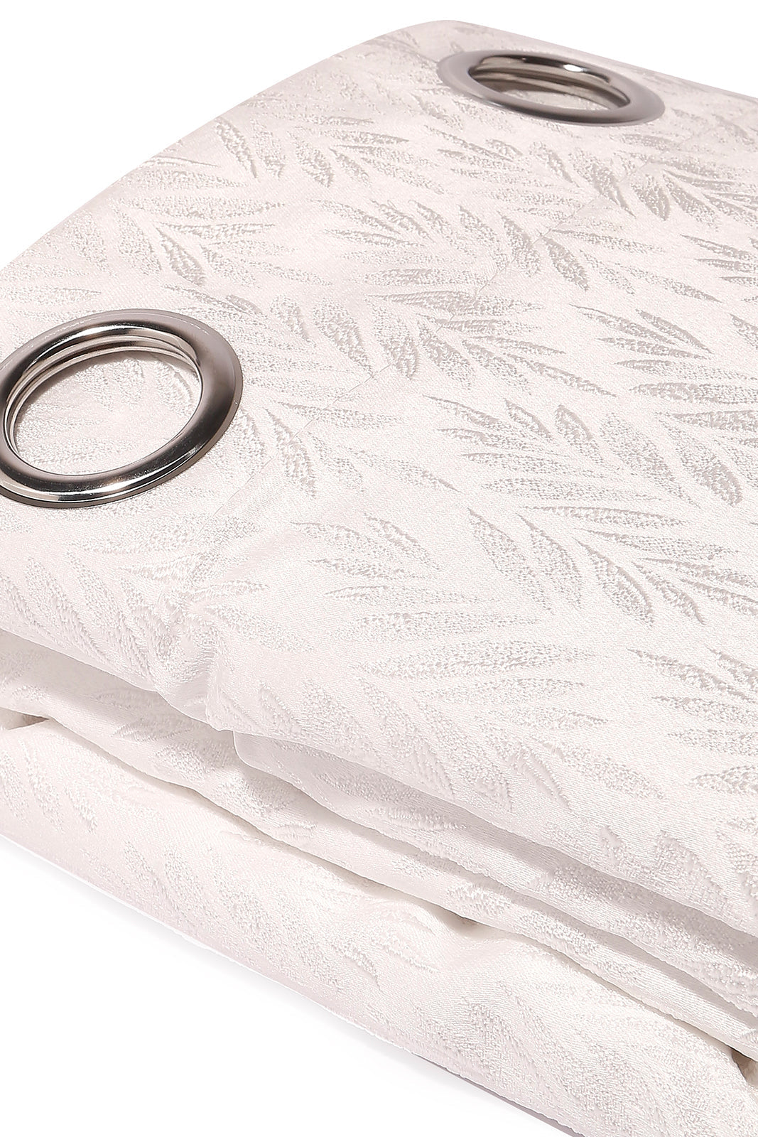 Redtag-Ivory-Leaves-Jacquard-Curtain-Pair-With-Lining-Category:Curtains,-Colour:Ivory,-Deals:New-In,-Dept:Home,-Filter:Home-Bedroom,-HMW-BED-Curtains,-New-In-HMW-BED,-Non-Sale,-S23A,-Section:Homewares-Home-Bedroom-