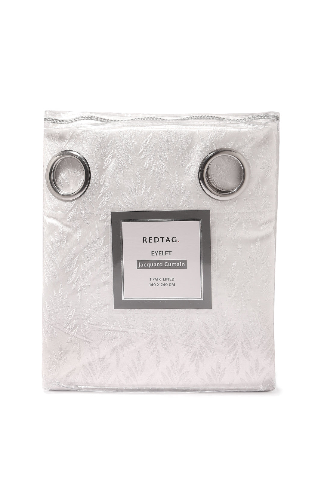 Redtag-Ivory-Leaves-Jacquard-Curtain-Pair-With-Lining-Category:Curtains,-Colour:Ivory,-Deals:New-In,-Dept:Home,-Filter:Home-Bedroom,-HMW-BED-Curtains,-New-In-HMW-BED,-Non-Sale,-S23A,-Section:Homewares-Home-Bedroom-