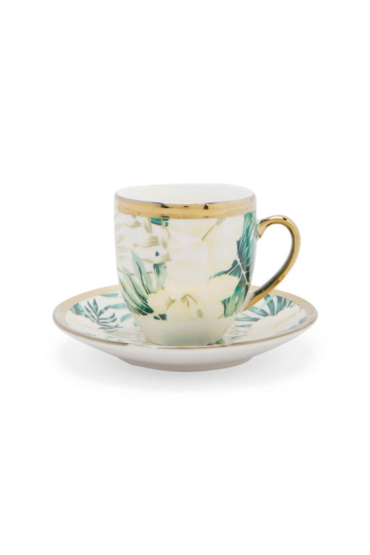 Redtag-Green-Floral-Espresso-Category:Cups-&-Mugs,-Colour:Assorted,-Deals:New-In,-Dept:Home,-Filter:Home-Dining,-HMW-DIN-Crockery,-New-In-HMW-DIN,-Non-Sale,-Section:Homewares,-W22A-Home-Dining-