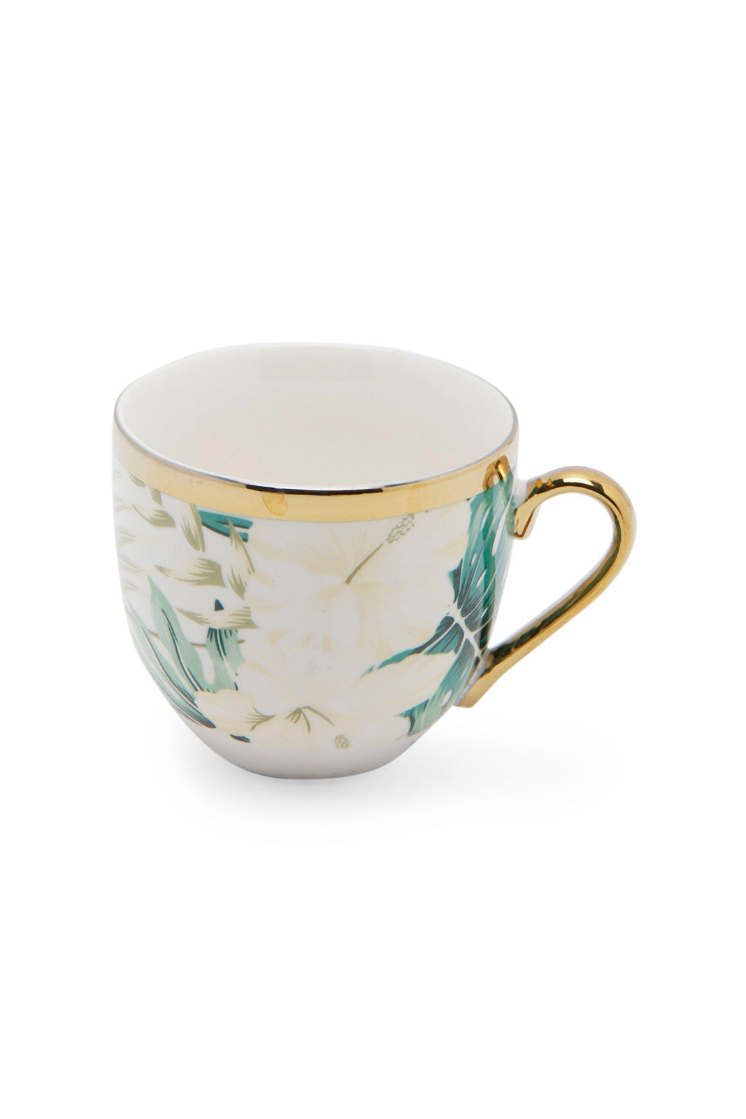 Redtag-Green-Floral-Tea-Cup-&-Saucer-Category:Cups-&-Mugs,-Colour:Assorted,-Deals:New-In,-Dept:Home,-Filter:Home-Dining,-HMW-DIN-Crockery,-New-In-HMW-DIN,-Non-Sale,-Section:Homewares,-W22A-Home-Dining-