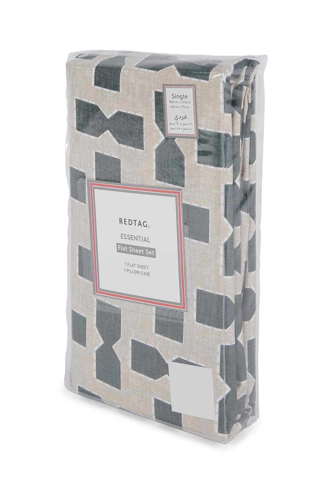 Redtag-Beige/Black-Flat-Sheet-(Single-Size)-365,-Category:Flat-Sheets,-Colour:Beige,-Deals:New-In,-Dept:Home,-Filter:Home-Bedroom,-HMW-BED-Flat-Sheets,-New-In-HMW-BED,-Non-Sale,-Section:Homewares-Home-Bedroom-